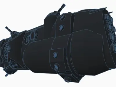   combat spaceship 3D print model