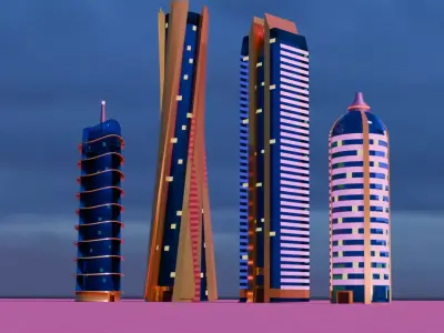 Sky scrapers 3D model