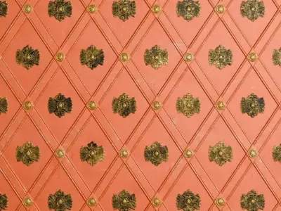 Orange Clean Metal Pattern PBR Seamless Texture