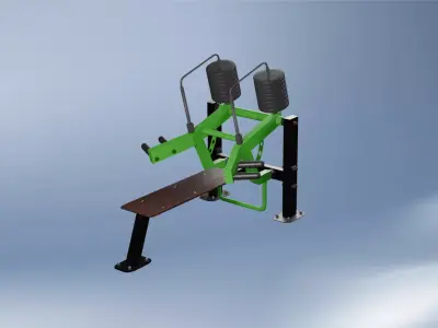 Outdoor Gym Bench Press Machine 3D model