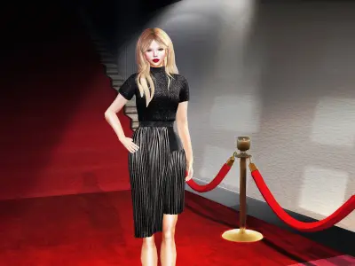 Olivia Dress Low-poly 3D model