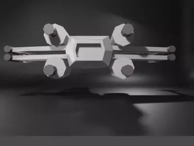 Low-Poly X-Wing  Low-poly 3D model