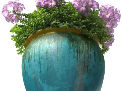 Garden Flowers Container Pot Plant 3D model