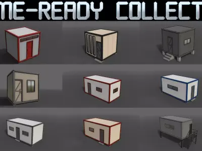 PBR Container House AB 3D Model Pack