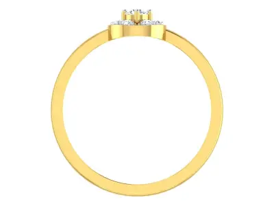 Solitaire Women Engagement Band Ring 3D print model 3
