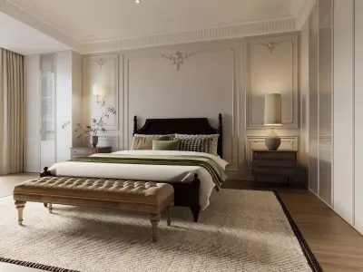 American Rustic Wood Style 3D Model 3D model