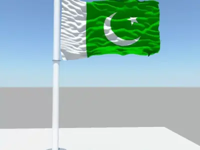 Pakistan flag 3D model