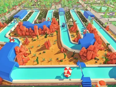 Amusement Park Low-poly 3D model