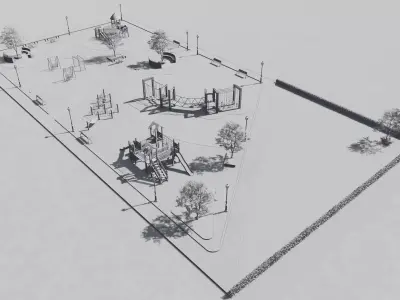 Children Playground SketchUp Model and Lumion Scene Full Package 3D model