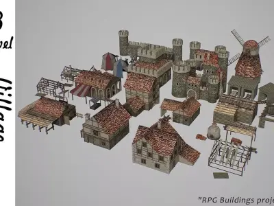 Village L3 Low-poly 3D model