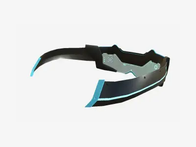 SciFi Glasses F02 Black Blue - Character Design Fashion Low-poly 3D model