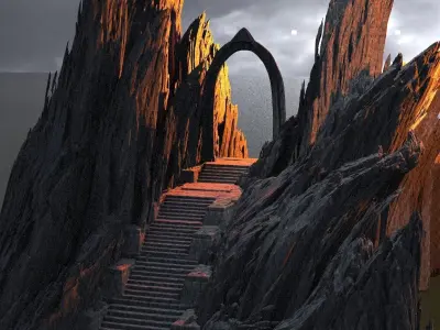 Dantes Underworld Staircase Archway 3D model