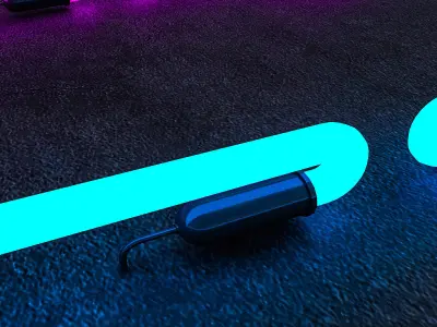 Arrows Neon Sign Low-poly 3D model