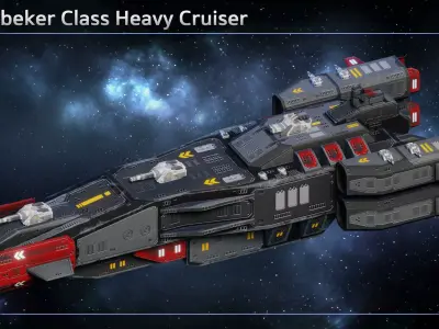 Spaceship Stoertebeker Pirate Heavy Cruiser Low-poly 3D model
