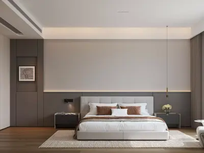 Modern Minimalist Bedroom 3D model