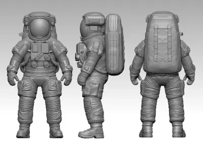 Simple Astronaut Low-poly 3D model