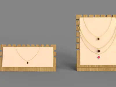Bamboo Jewelry Display Board 3D model
