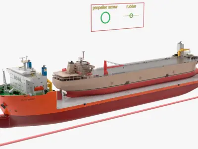  Blue Marlin Ferrying Cargo Tanker Rigged 