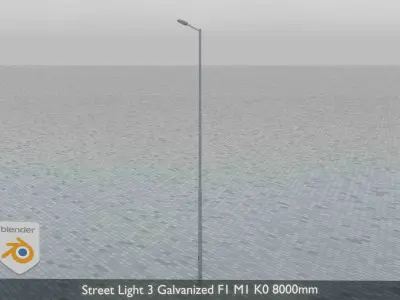 Street Light 3 Galvanized F1 M1 K0 8000mm Low-poly 3D model