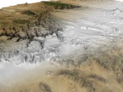 High detailed relief map of Arizona 3D model