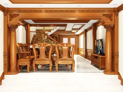 Classic Interior Scene from Real House in Vietnam Max Vray 3D model