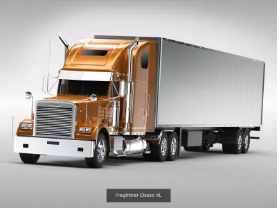 Trucks Collection semi truck with lights 3D Model Pack