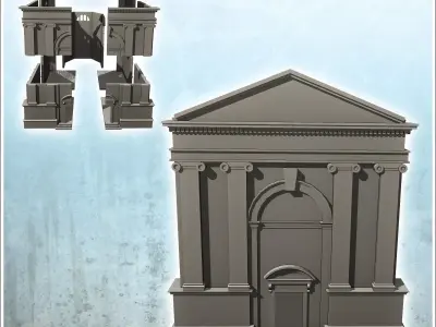Baroque chapel with staircase door and stone walls 3 - Modern WW 3D print model