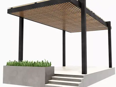 Pergola 3 gas station 3D model
