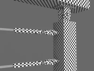 Modern railing 002 3D model