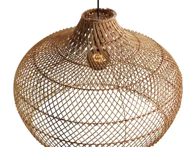 Latigo Rattan Pendant Light - Full Set - 6 Sizes 3 Heights 2 Mat 3D model