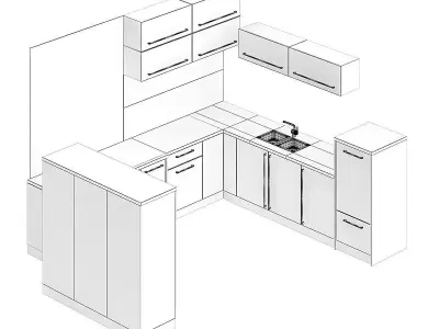 Kitchen Furniture Set 6 3D model
