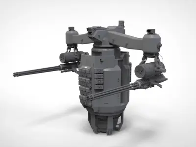 sci-fi Turret 5 3D model