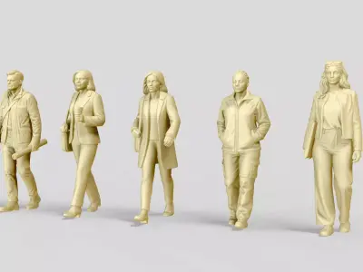 Urban Walk - 26 Architectural Figures 3D print model