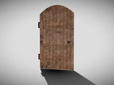 Medieval Arched Door Low-poly 3D model