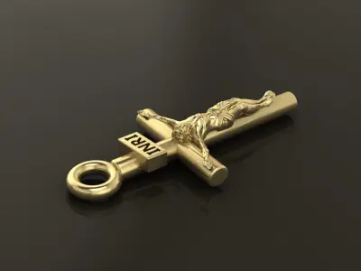 JESUS CROSS PENDANT MID SIZE  3D print model