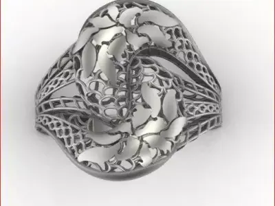 05 Lace style gold ring 3D print model 3D print model