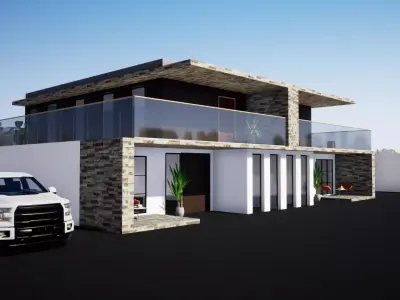 simple modern home  3D model