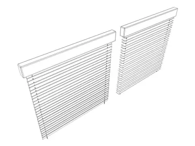 Window blind model open and close Low-poly 3D model