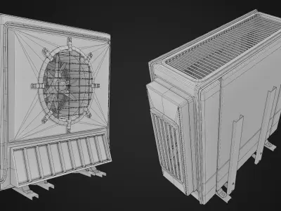 Air Conditioner Low-poly 3D model