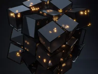 Scifi Cube- Abstract Cubes in Cube Low-poly 3D model