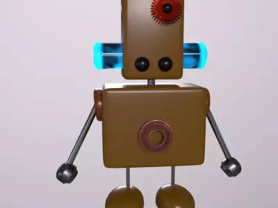 Sci - fi Robot Game ready - Low poly PBR 3d model Low-poly 3D model