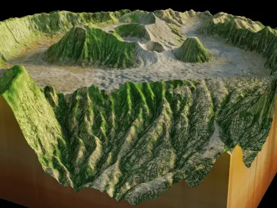 Mount Bromo 3d model terrain 3D model