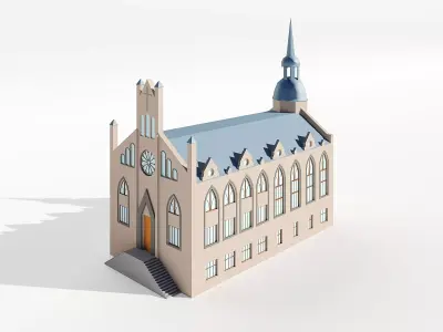 Church Low-poly 3D model