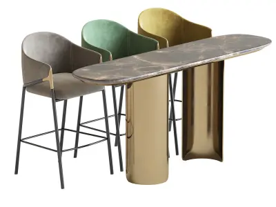 Gabriel Oval Table and Euler Counter 3D model