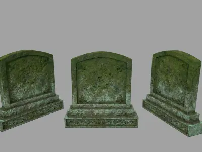Tombstone group of gravestones Low-poly 3D model