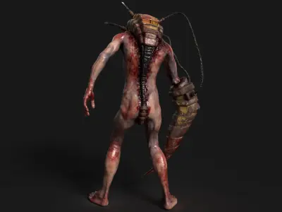 Sci-fi Cyber Victim 1 Low-poly 3D model