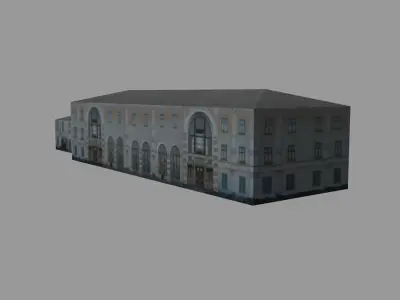 Train station Bus terminal Low-poly 3D model