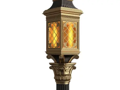 Classic Street Lights Collection 01 Low-poly 3D model
