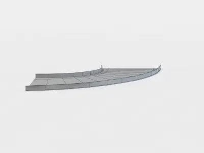 Road curve right Low-poly 3D model