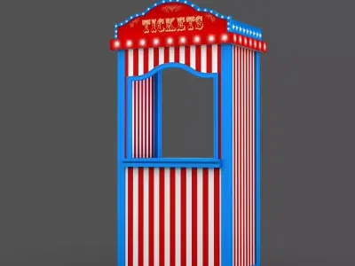 Ticket Booth Low-poly 3D model